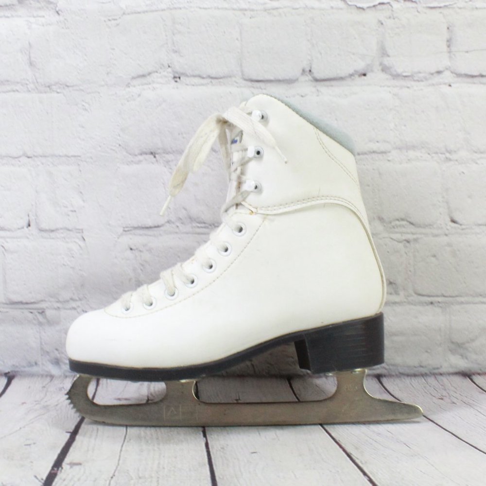 Soft Skate By Jackson White Leather Figure Skates Size 3 - Picture 1 of 10
